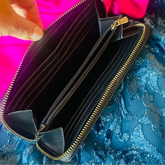 UNICORN COACH HOLOGRAM Accordion Zip Around Long Wallet Pocket Purple Green Teal - Picture 14 of 16